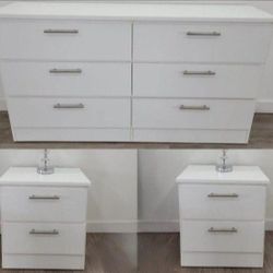 DRESSER AND TWO NIGHTSTANDS  ( CÓMODA Y DOS MESITAS DE NOCHE)