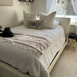 Modern White Leather Bedroom Furniture Matching Set 