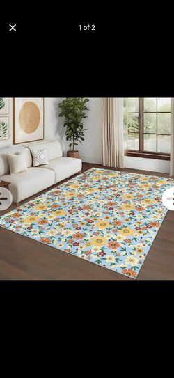 Blue Color 8 ft. x 10 ft. ft. Farmhouse Color Flor