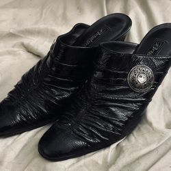 Brighten Rubens Krinkle Patent Leather Croc Mules