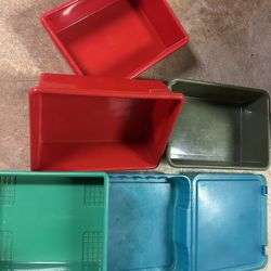 Plastic Bins Lot Of 5 