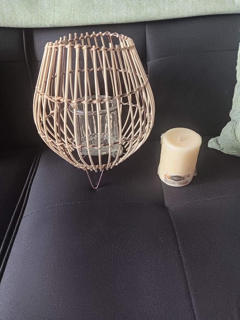 BOHO NEW and Never Used Candle Holder And Candle