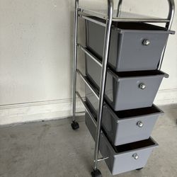 4-Drawers Storage Cart/Organizer with Flexible Wheels 