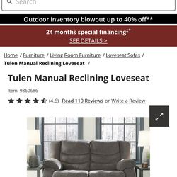 Ashley Furniture Reclining Sofa Loveseats (2)