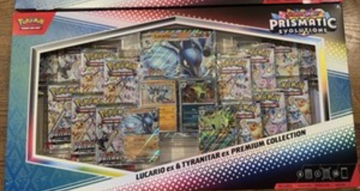Prismatic Evolutions Lucario ex & Tyranitar ex Premium Collection