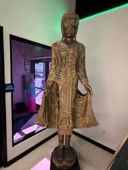 Large Standing Buddha Statue Gold Finish