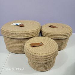 3 Jute Nesting Baskets 