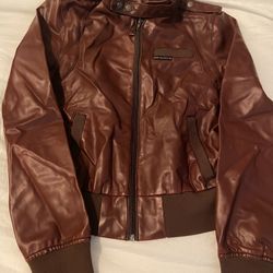 Ladies Brown Leather Jacket