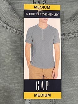 Gap Short Sleeve Henley Medium M Shirt