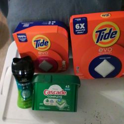 Tide evos and cascade pods and Downy unstoppables