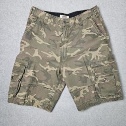 Vintage Levi's Workwear Cargo Shorts 38 Woodland Camouflage Pockets Cotton Men's