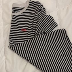 Black And White Striped Levi Shirt