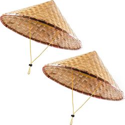 Funny Oriental Party Hats - Asian Conical Hats for Chinese & Japanese Festivals - Rice Farmer Style