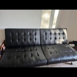Faux Leather Futon Couch 