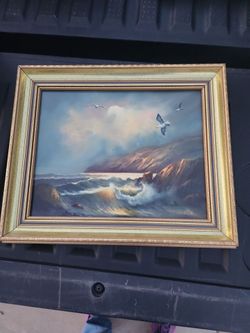 Aloha Saxon vintage oil painting signed