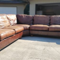 Genuine Leather Corner L Shaped Sectional “WE DELIVER”
