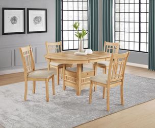 💝 Lavon 5-piece Oval Extension Leaf Dining Set Light Oak, New In The Box. 