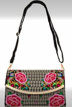 Embroidered Shoulder Bag