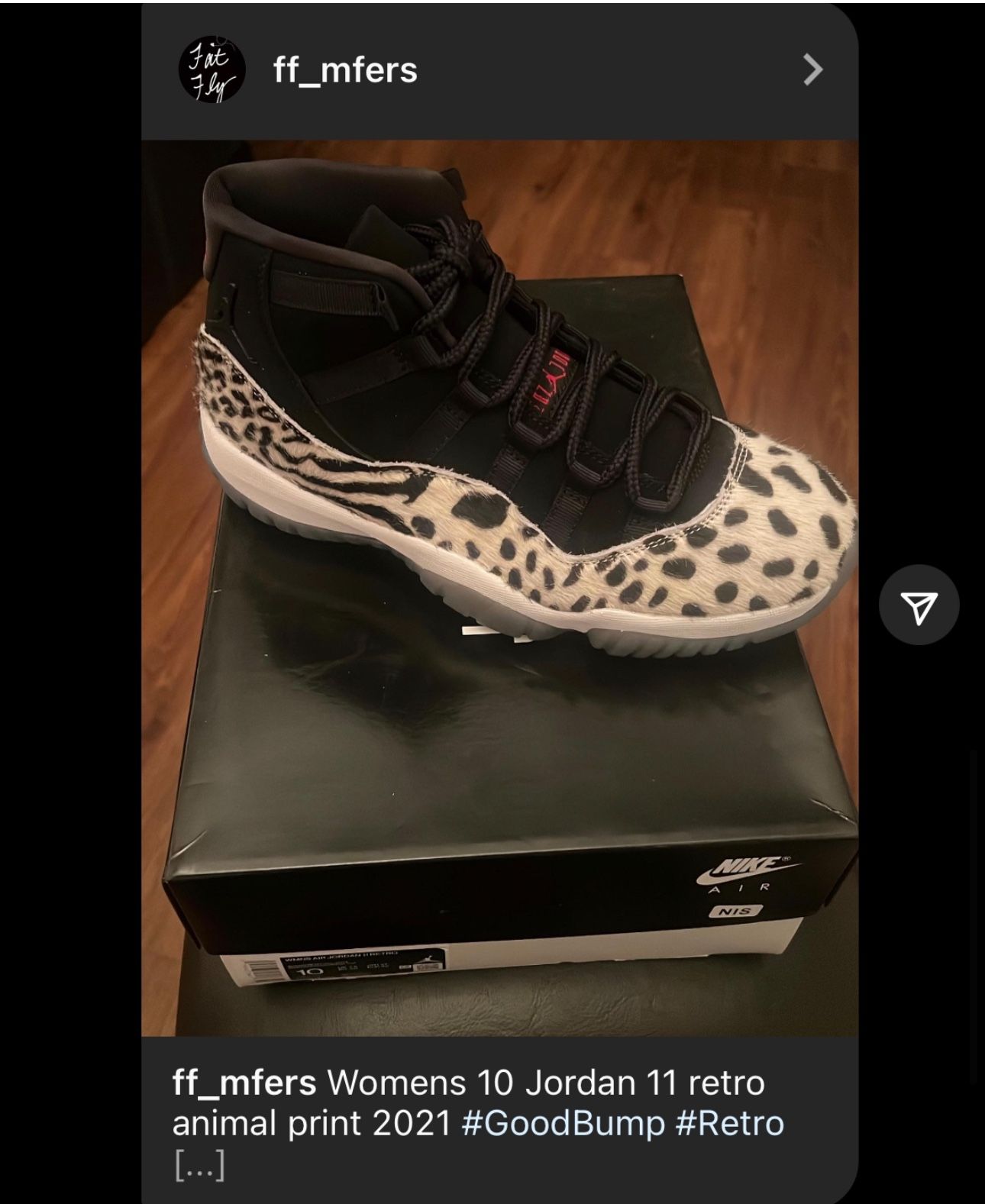 Jordan 11 Retro- Animal Print Size 8