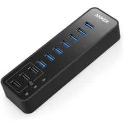 Anker 10 Port 60W Data Hub with 7 USB 3.0 Ports and 3 PowerIQ Charging Ports for MacBook, Mac Pro/Mini, iMac, XPS, Surface Pro, iPhone 7, 6s Plus, iPa