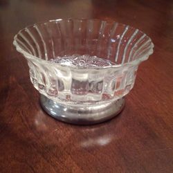 Glass Bowl with Silver Bottom