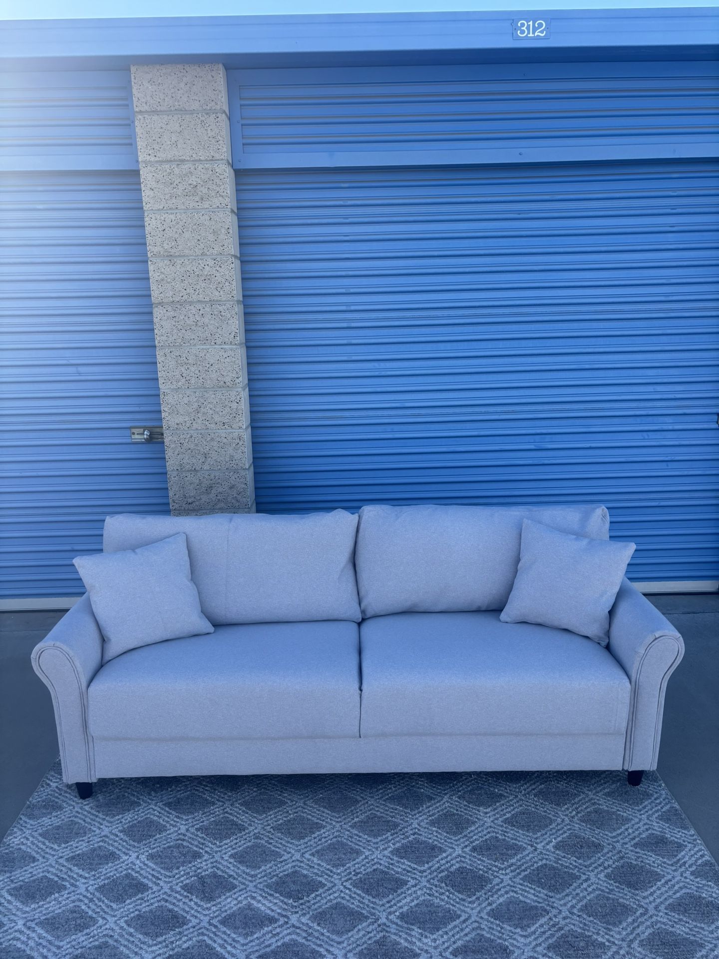 FREE DELIVERY- Brand New Light Gray Loveseat Sofa - Compact and Stylish for Any Space