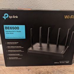 TP-Link Archer BE400 BE6500 Dual-Band WiFi 7 Mesh Router with 2.5Gbps Ports MU-MIMO VPN