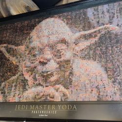 1997 Vintage Framed Poster "JEDI MASTER YODA" Photomosaic 36" x 24" Star Wars RARE~...