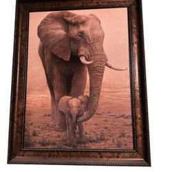 Painting- Mama Elephant and Baby Elephant 