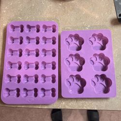 Two Silicone Dog Treat Baking Trays 