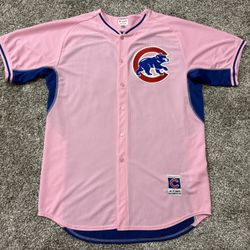 Men’s MAJESTIC ‘Chicago Cubs Anthony Rizzo #44’ Pink Polyester Cool Base Jersey - Size 52 