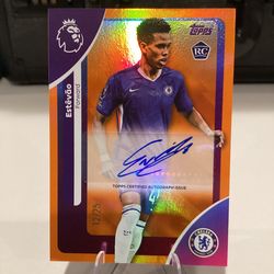2025-26 Topps Premier League Estevao Rookie Auto /25 Orange