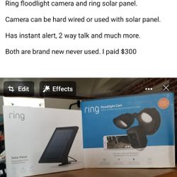 Ring Floodlight Camera And Solar Panel. New In Boxes