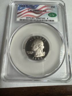 1984-S Washington Quarter CAC PR66DCAM