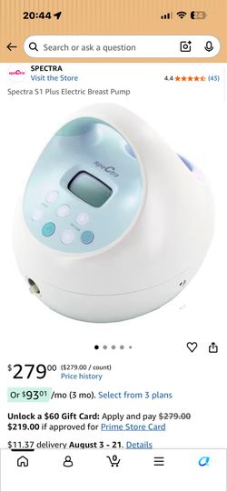 Spectra  S1 Plus Premier Rechargeable Breast Pump – Excellent Used Condition