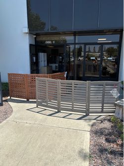 New 3 Panel Fence Screen  Fence. Good for AC unit, Trash Can, Pool Equipment, Fallen Leaves. (While supplies last). Brown or Grey