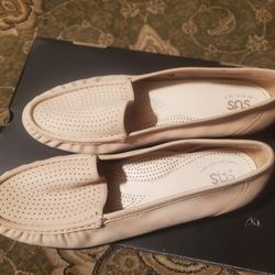 SAS Tripad Beige Leather Loafers Slip On Shoes Men Size 11.5 W Wide