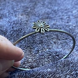 Tiffany & Co Paloma Picasso Silver 925 Daisy Flower Bangle Bracelet