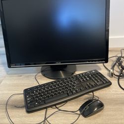 Computer monitor, Keyboard, Mouse And Speakers