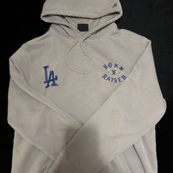 Born X Raised x LA Dodgers New Era Hoodie - Gray/Blue - Size Large