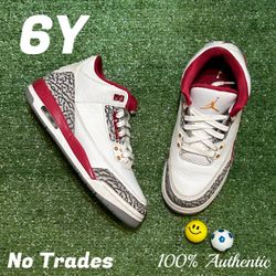 Size 6Y Air Jordan 3 Retro “Cardinals” 🐦‍🔥