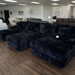 Black Modular Sectional Sofa 
