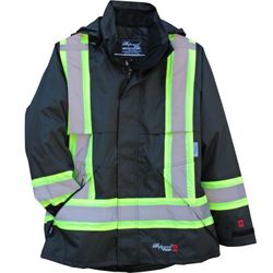 Professional Journeyman 300D Trilobal Rip Stop FR Jacket w/ removable hood. Virtually New! Sz LG