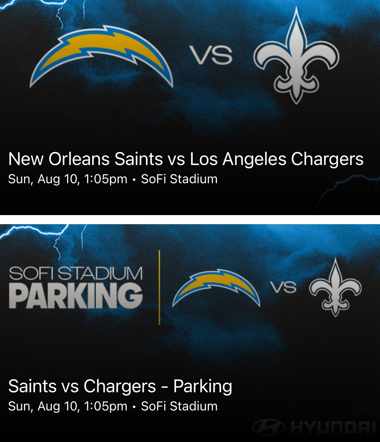 Saints vs Chargers - 8/10/25