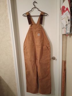 Carhartt Men's 40" X 32" Duck Bib Carhartt Brown Overalls 