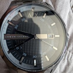 Men's Glossy Black AX Armani Exchange Watch 