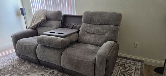 Bob's Original Dual Reclining Loveseat Grey