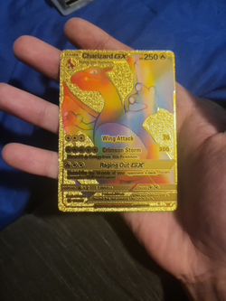 Custom POKEMON CARD - RAINBOW CHARIZARD GX GOLDEN FOIL (NOT METAL) ORICA CARD RARE ANIME MANGa Kids Gift NEW