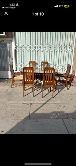 Mid century dining table with 6 chairs