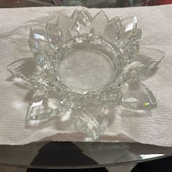 Glass Flower Candle Holder 